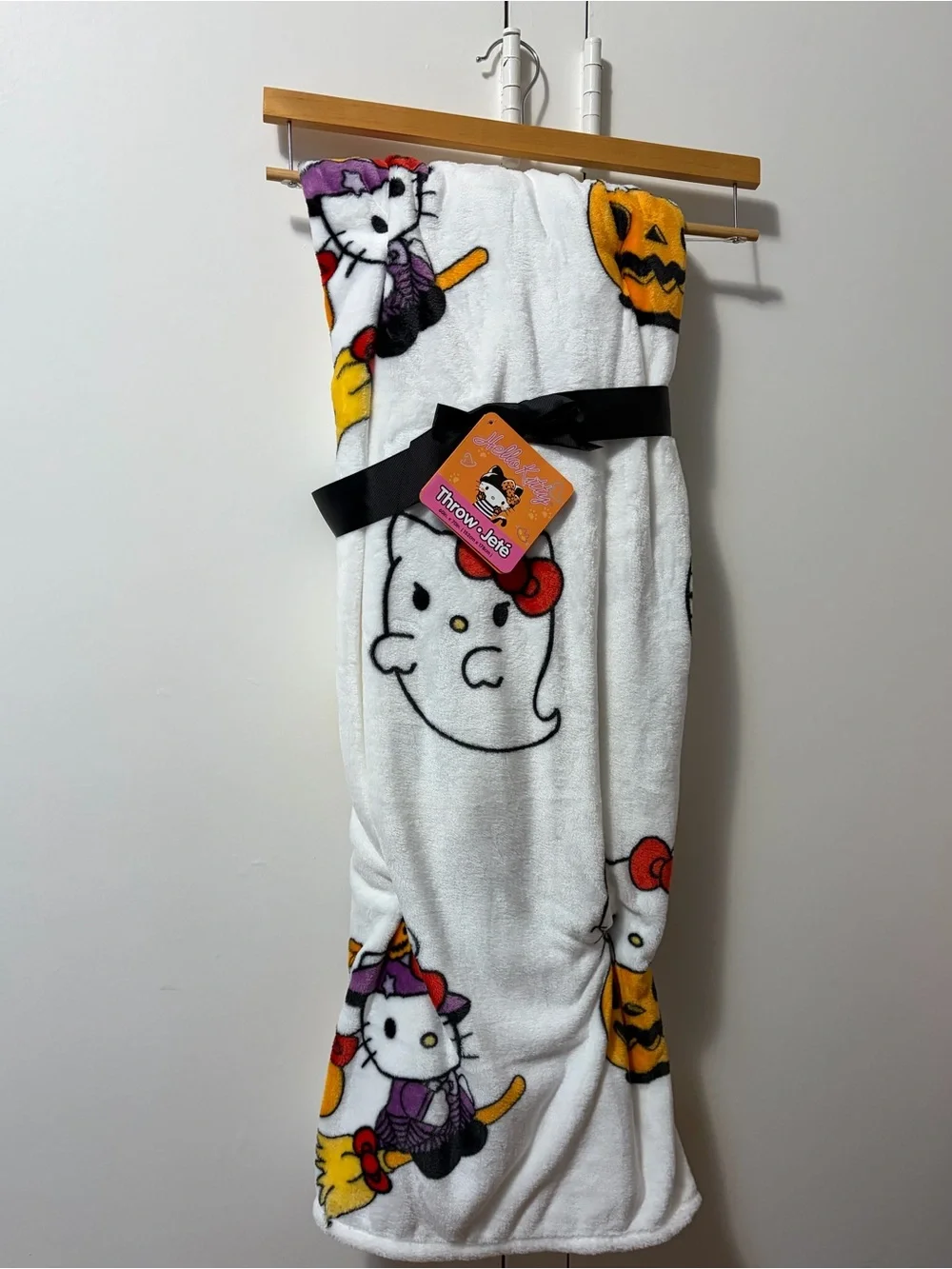 Hello Kitty White Plush Halloween Throw